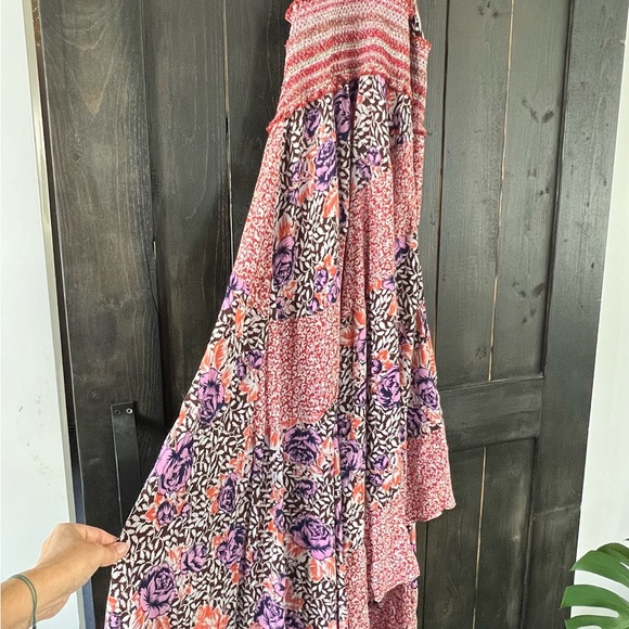 Free People Floral Patchwork Midi Dress - Red and Purple - Picture 8 of 11